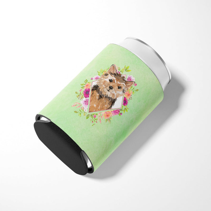 Norwich Terrier Green Flowers Can or Bottle Hugger CK4380CC