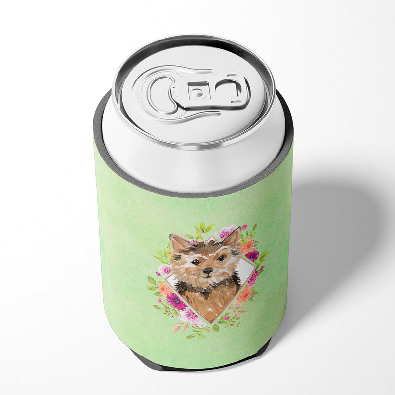 Norwich Terrier Green Flowers Can or Bottle Hugger CK4380CC