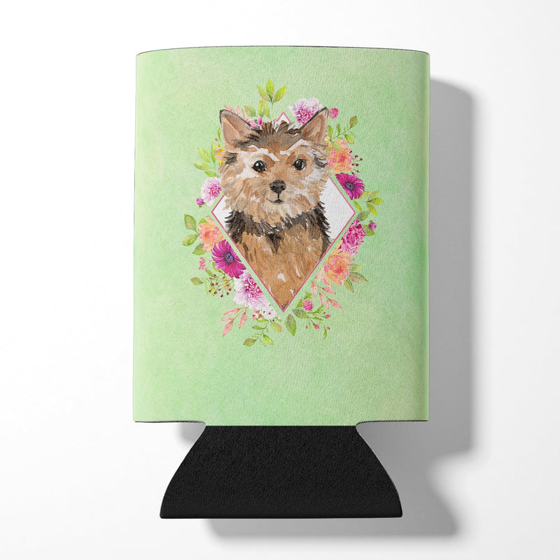 Norwich Terrier Green Flowers Can or Bottle Hugger CK4380CC