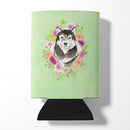 Alaskan Malamute Green Flowers Can or Bottle Hugger CK4384CC
