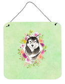 Alaskan Malamute Green Flowers Wall or Door Hanging Prints CK4384DS66