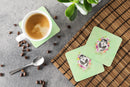 Alaskan Malamute Green Flowers Coasters - Set of 4 Lightweight Foam, Absorbent Drink Coasters  CK4384FC