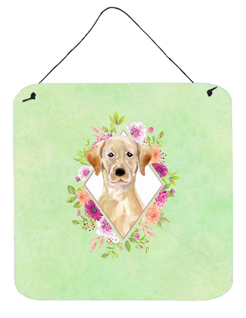 Yellow Lab Green Flowers Wall or Door Hanging Prints CK4387DS66