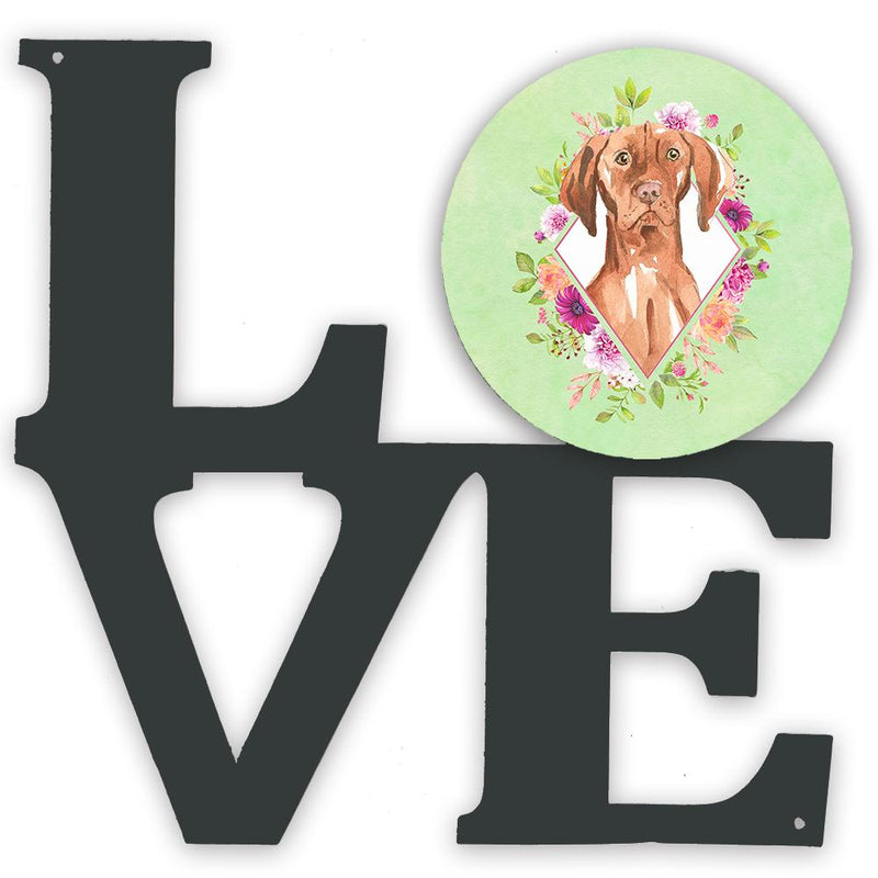 Vizsla Green Flowers Decorative Wall Art – Artist-Designed Metal Print for Home or Office CK4392WALV