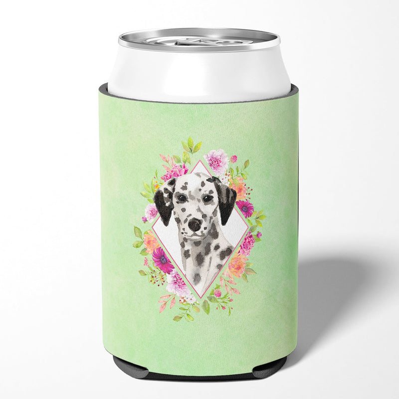 Dalmatian Green Flowers Can or Bottle Hugger CK4402CC