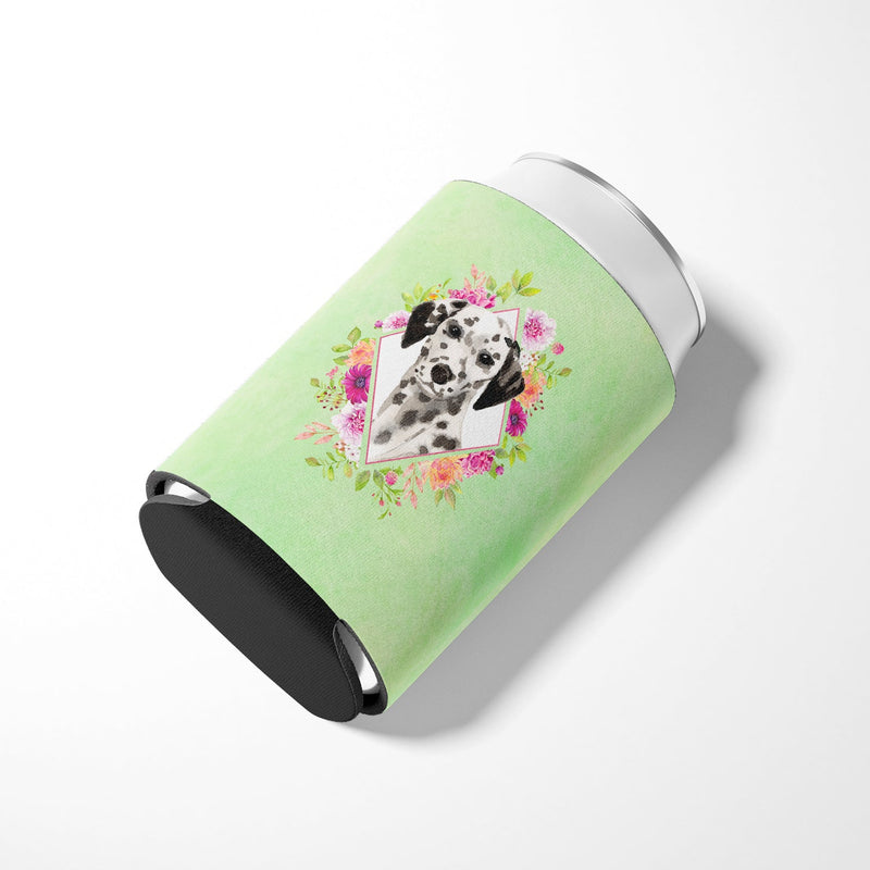 Dalmatian Green Flowers Can or Bottle Hugger CK4402CC