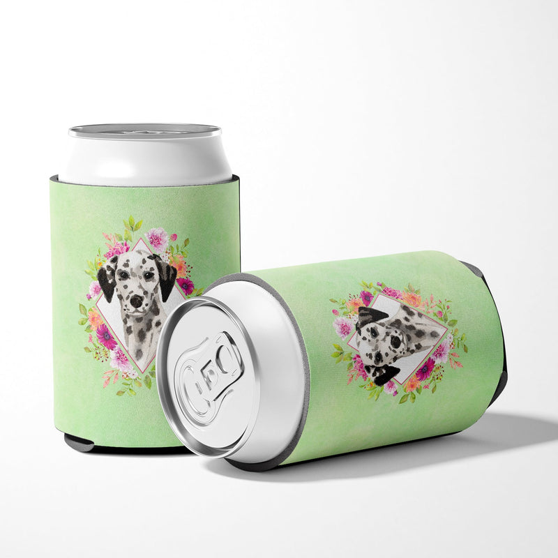 Dalmatian Green Flowers Can or Bottle Hugger CK4402CC