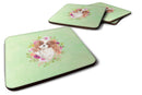 Blenheim Cavalier Spaniel Green Flowers Coasters - Set of 4 Lightweight Foam, Absorbent Drink Coasters  CK4408FC