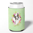 Boston Terrier Green Flowers Can or Bottle Hugger CK4417CC