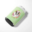 Boston Terrier Green Flowers Can or Bottle Hugger CK4417CC