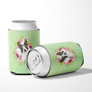 Boston Terrier Green Flowers Can or Bottle Hugger CK4417CC
