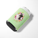 Border Collie Green Flowers Can or Bottle Hugger CK4418CC