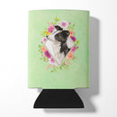 Border Collie Green Flowers Can or Bottle Hugger CK4418CC
