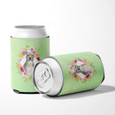 Blue Pit Bull Terrier Green Flowers Can or Bottle Hugger CK4429CC