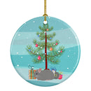 Agouti Chinchilla Merry Christmas Ornament - Round Ceramic Ornament – Artist-Designed Keepsake Decoration