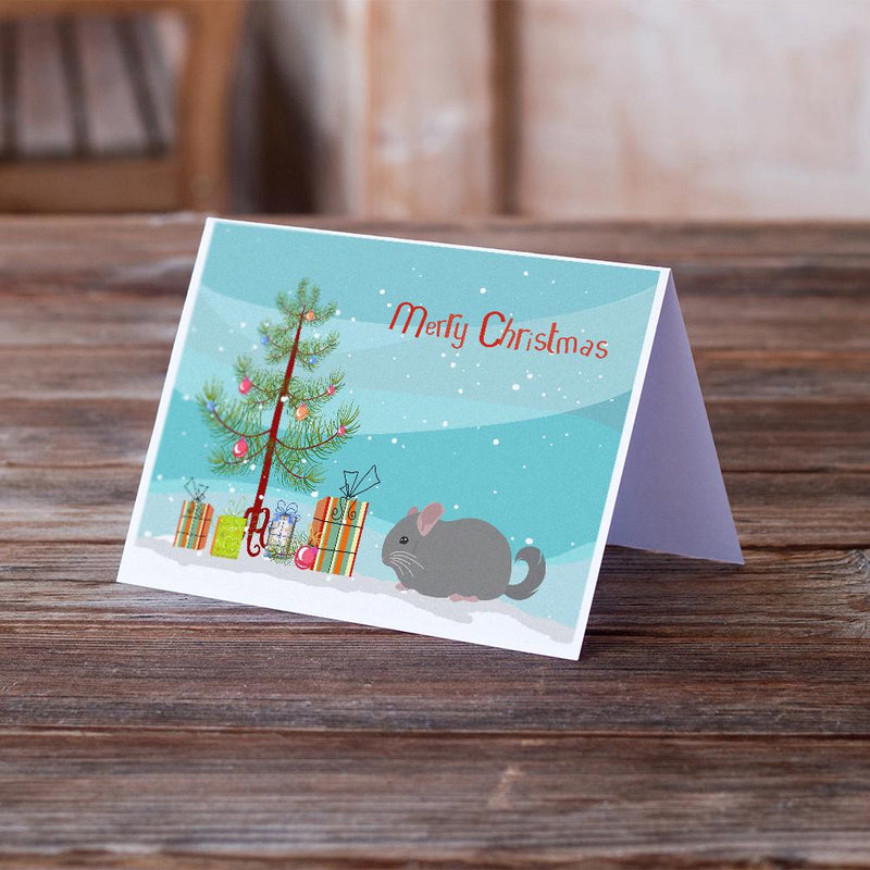 Agouti Chinchilla Merry Christmas Greeting Cards and Envelopes Pack of 8