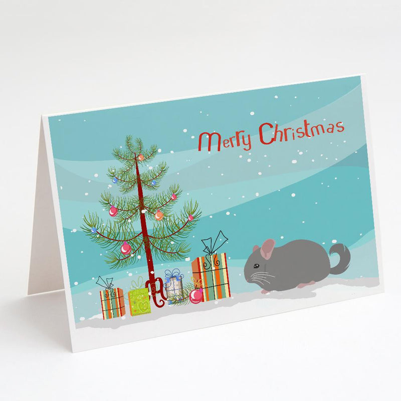 Agouti Chinchilla Merry Christmas Greeting Cards and Envelopes Pack of 8