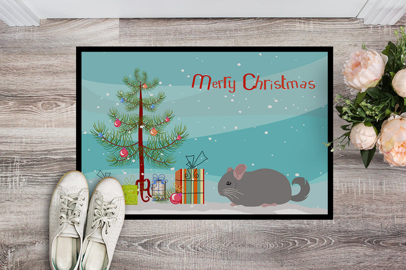 Agouti Chinchilla Merry Christmas Doormat - 24x36 Decorative Floor Mat – Indoor/Outdoor Rug with Artistic Flair CK4430JMAT