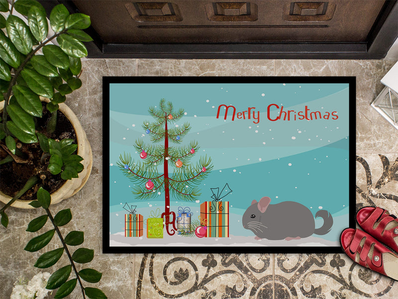 Agouti Chinchilla Merry Christmas Indoor or Outdoor Mat 18x27 CK4430MAT