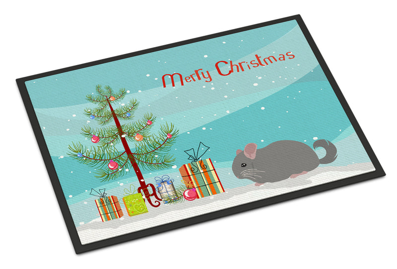 Agouti Chinchilla Merry Christmas Indoor or Outdoor Mat 18x27 CK4430MAT