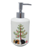 Abyssinian Guinea Pig Merry Christmas Ceramic Soap Dispenser