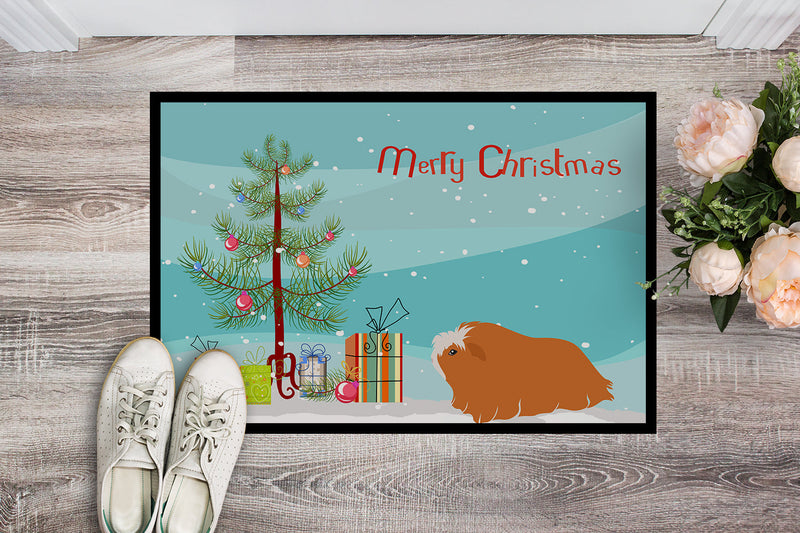 Peruvian Guinea Pig Merry Christmas Indoor or Outdoor Mat 18x27 CK4443MAT