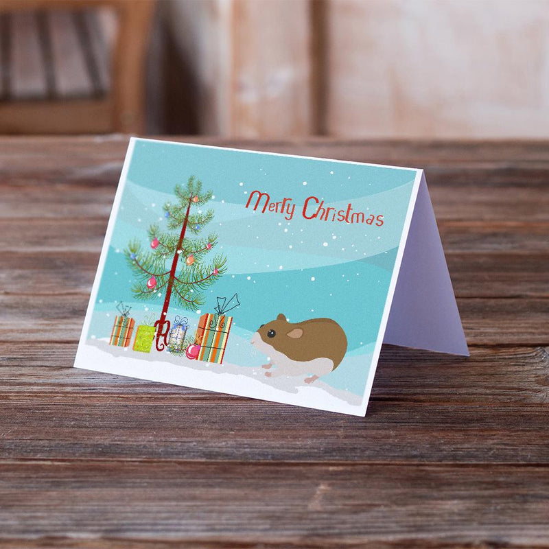 Chinese Hamster Merry Christmas Greeting Cards and Envelopes Pack of 8