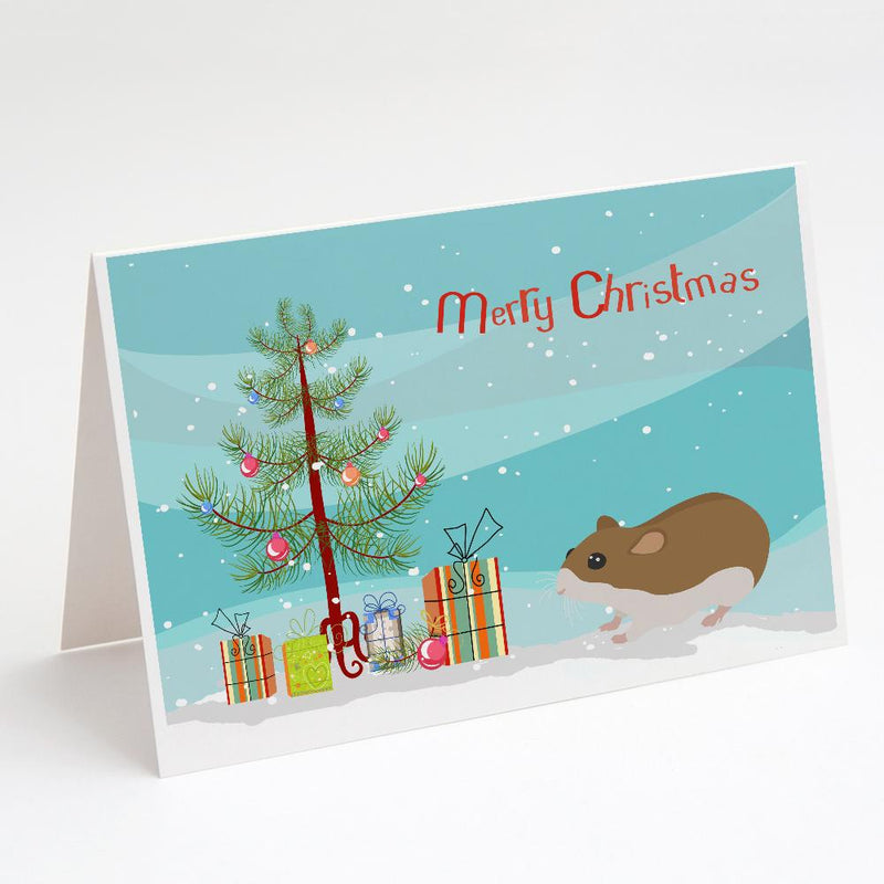 Chinese Hamster Merry Christmas Greeting Cards and Envelopes Pack of 8