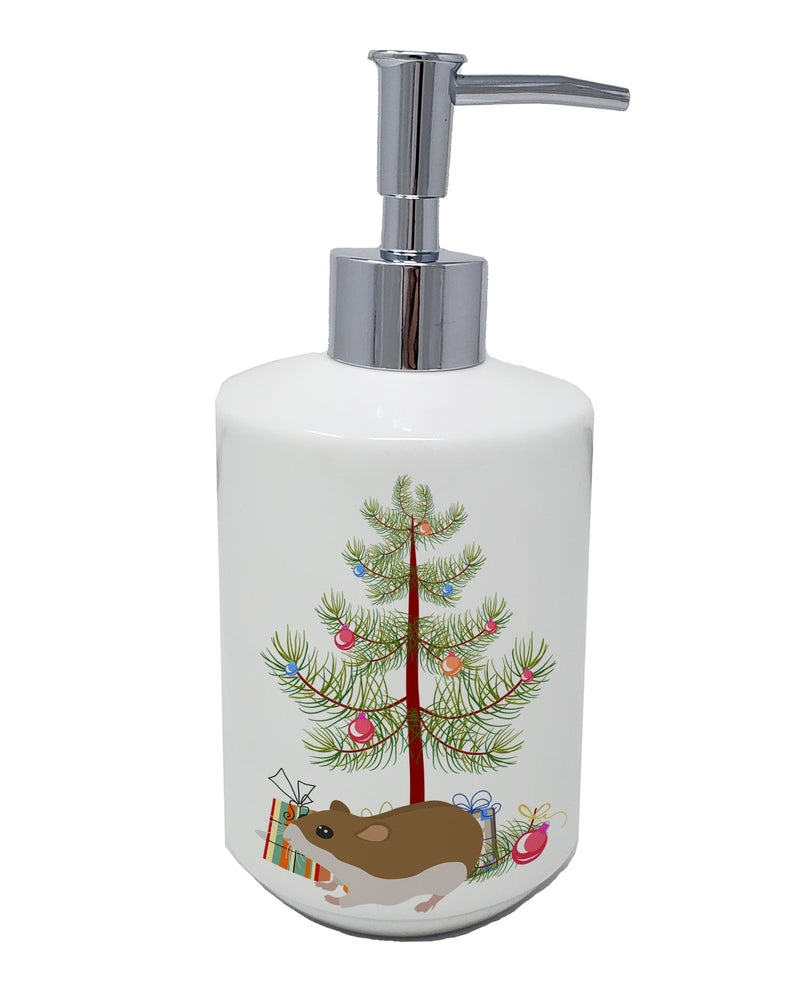 Chinese Hamster Merry Christmas Ceramic Soap Dispenser