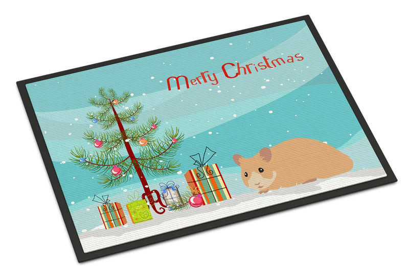 Syrian Golden Hamster Merry Christmas Indoor or Outdoor Mat 24x36 CK4455JMAT