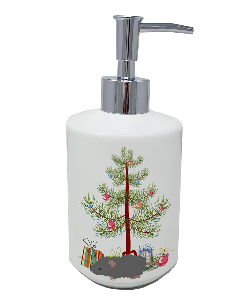 Australian Long Coated Mouse Merry Christmas Ceramic Soap Dispenser