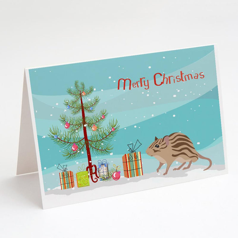 Zebra Mouse Merry Christmas Greeting Cards and Envelopes Pack of 8