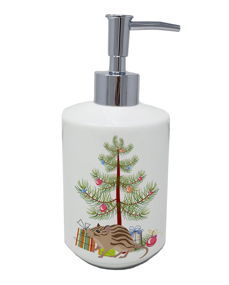 Zebra Mouse Merry Christmas Ceramic Soap Dispenser