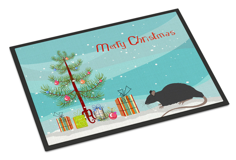 Black Rat Merry Christmas Doormat - 18x27 Decorative Floor Mat – Indoor/Outdoor Rug with Artistic Flair CK4468MAT