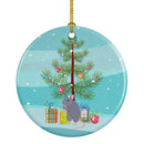 Blue Rat Merry Christmas Ornament - Round Ceramic Ornament – Artist-Designed Keepsake Decoration