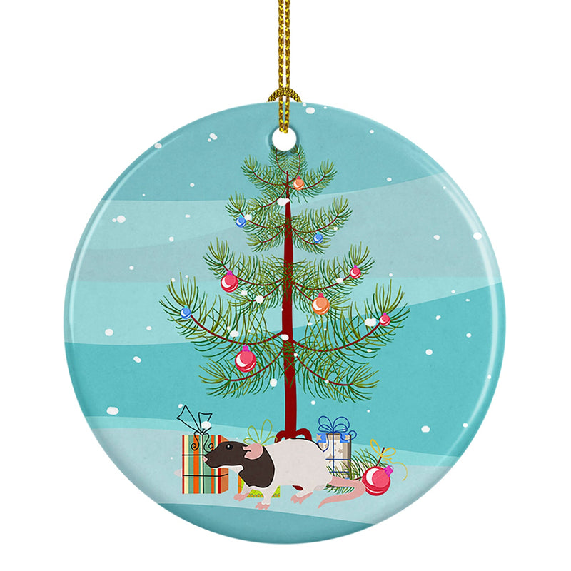 Dumbo Rat Merry Christmas Ornament - Round Ceramic Ornament – Artist-Designed Keepsake Decoration