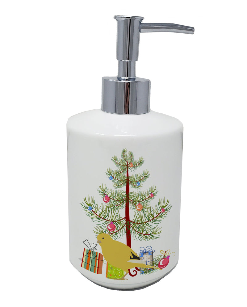 Border Canary Merry Christmas Ceramic Soap Dispenser