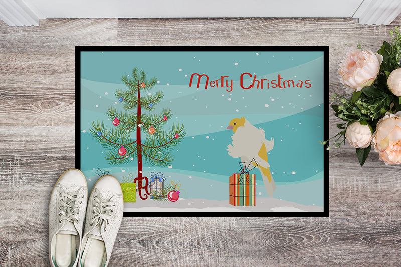 Parisian Trumpeter Canary Merry Christmas Doormat - 24x36 Decorative Floor Mat – Indoor/Outdoor Rug with Artistic Flair CK4484JMAT