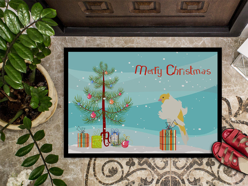 Parisian Trumpeter Canary Merry Christmas Doormat - 24x36 Decorative Floor Mat – Indoor/Outdoor Rug with Artistic Flair CK4484JMAT