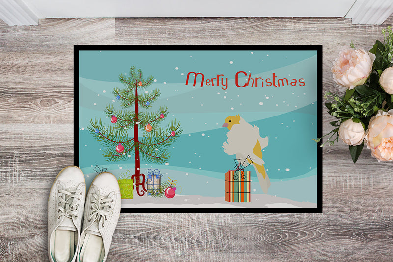 Parisian Trumpeter Canary Merry Christmas Doormat - 18x27 Decorative Floor Mat – Indoor/Outdoor Rug with Artistic Flair CK4484MAT