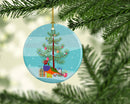 Amadina Merry Christmas Ornament - Round Ceramic Ornament – Artist-Designed Keepsake Decoration