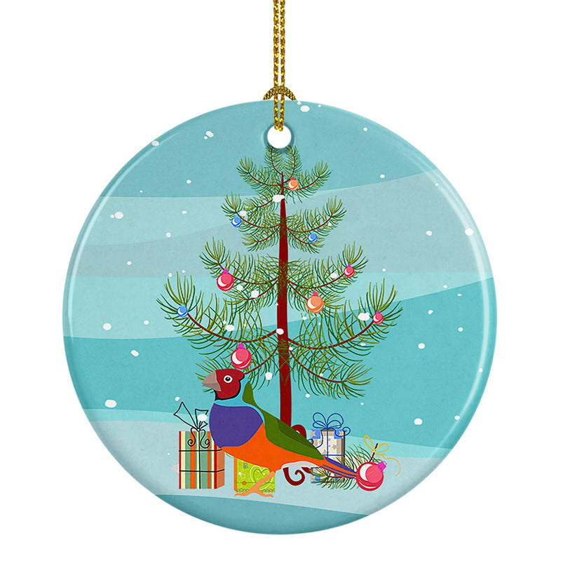 Amadina Merry Christmas Ornament - Round Ceramic Ornament – Artist-Designed Keepsake Decoration