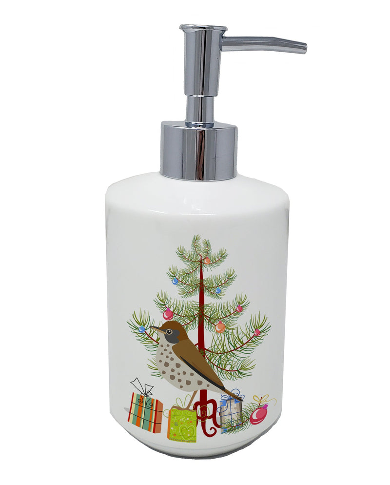 Thrush Merry Christmas Ceramic Soap Dispenser