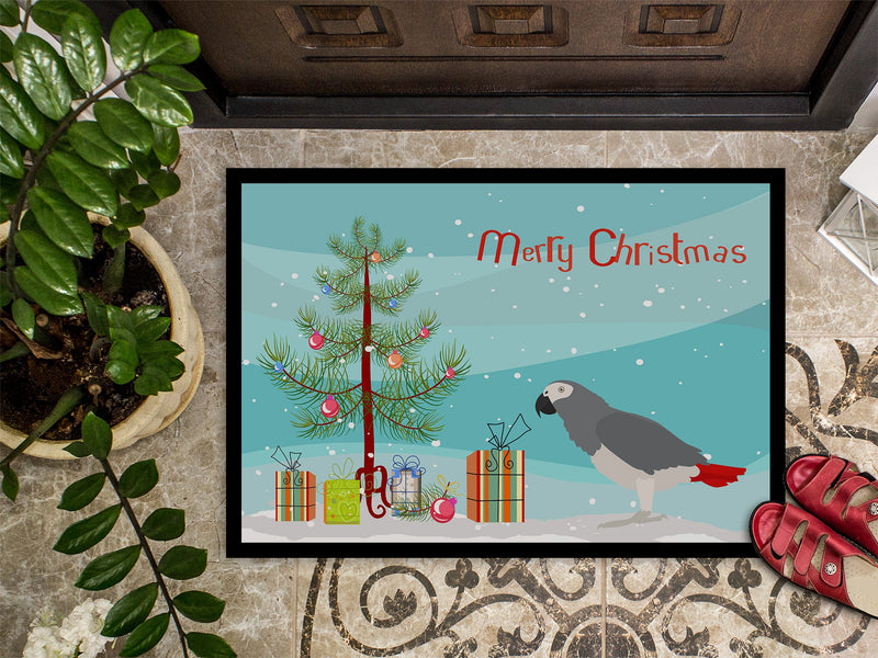 African Grey Parrot Merry Christmas Indoor or Outdoor Mat 18x27 CK4495MAT