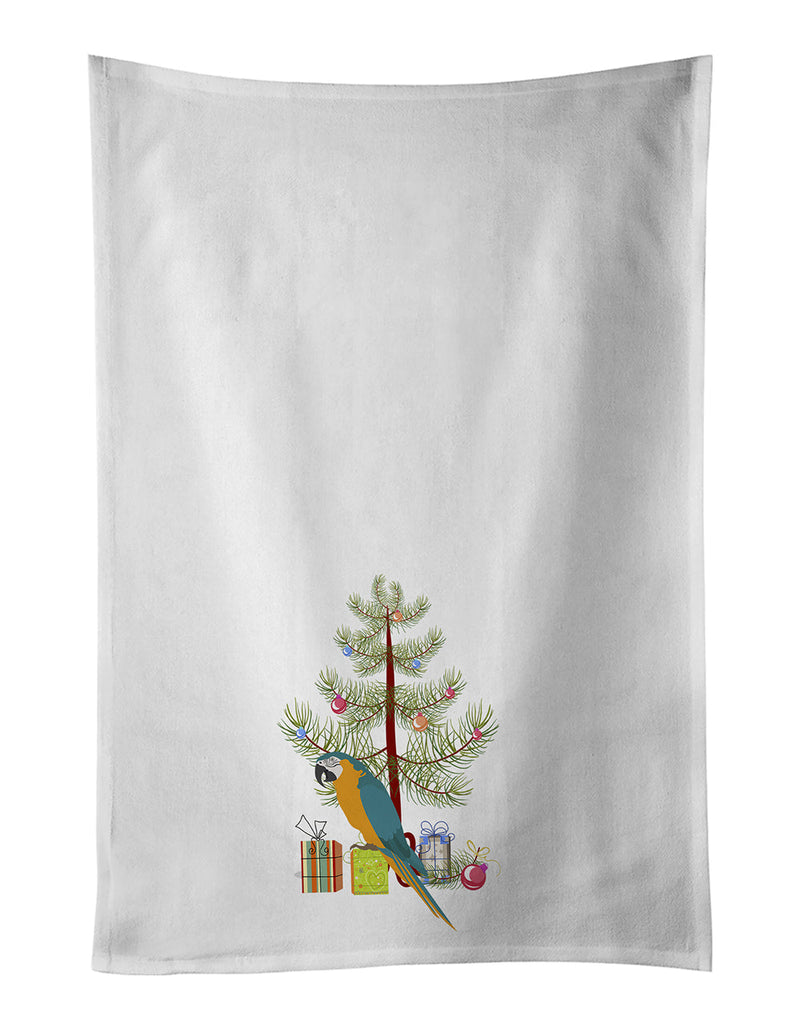 Macaw Merry Christmas White Kitchen Towel Set of 2