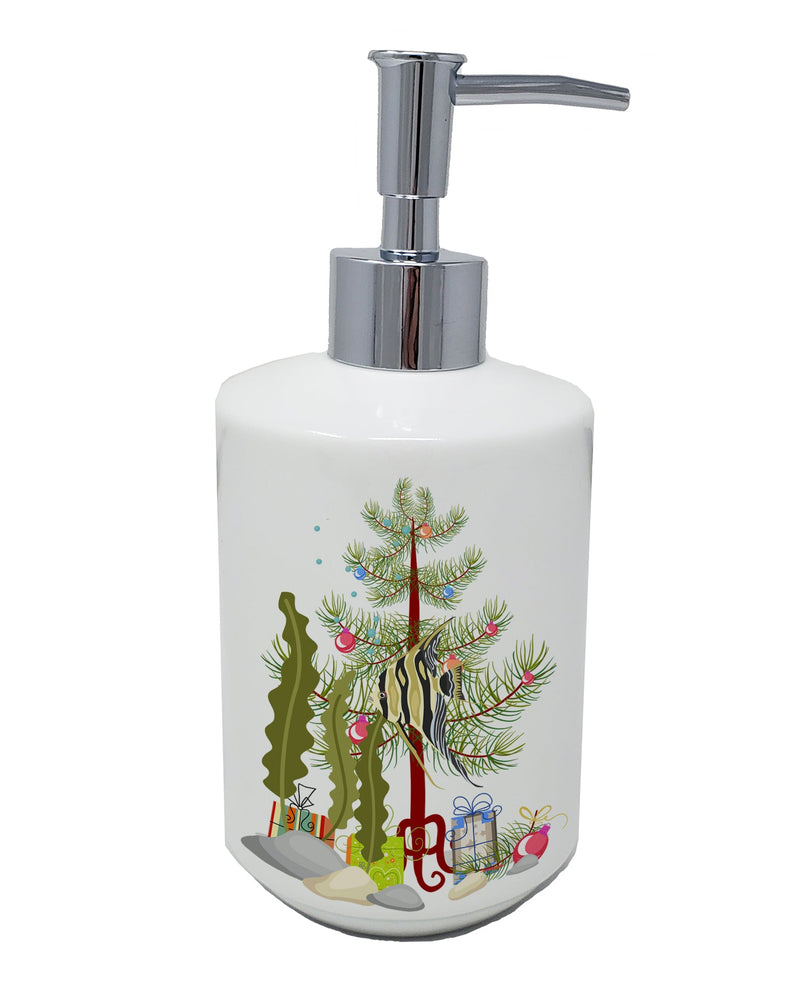 Angelfish Merry Christmas Ceramic Soap Dispenser