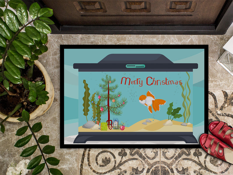 Oranda Red Cap Goldfish Merry Christmas Indoor or Outdoor Mat 18x27 CK4514MAT