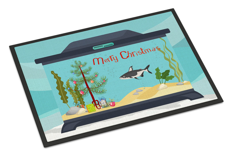 Iridescent Shark Merry Christmas Indoor or Outdoor Mat 18x27 CK4521MAT