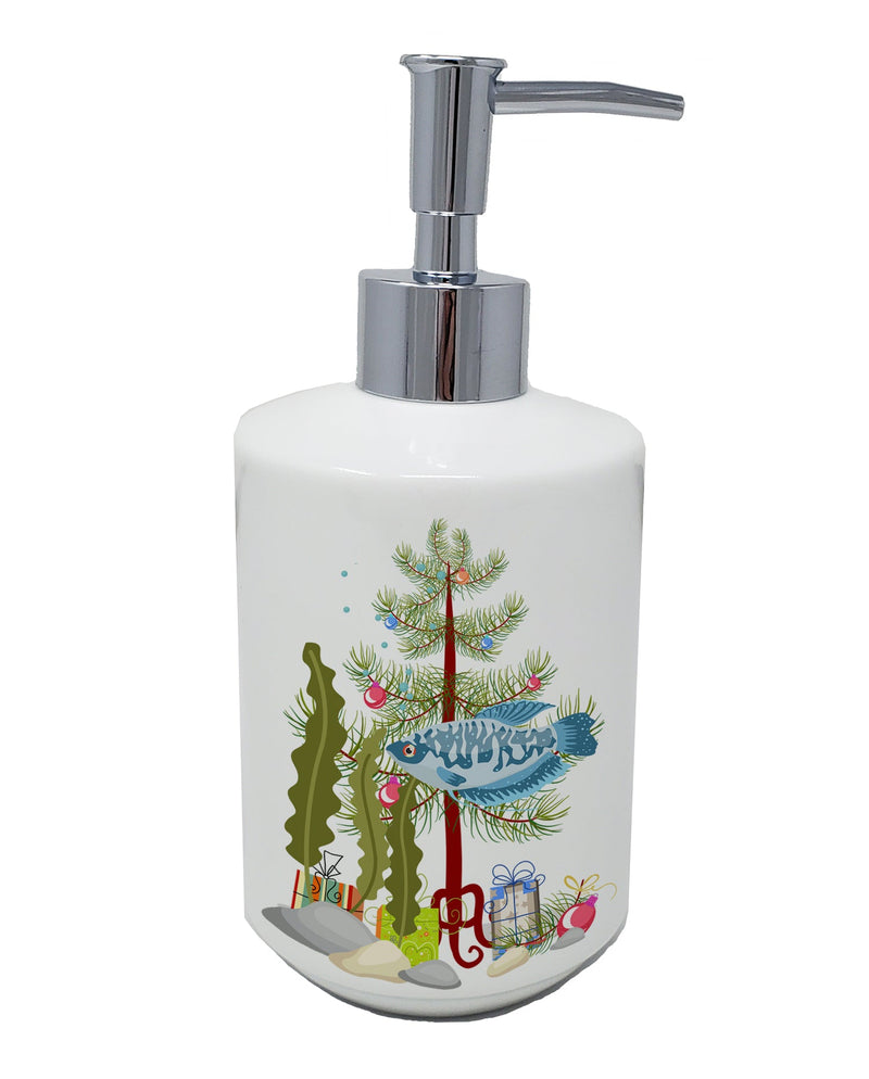 Opaline Gourami Merry Christmas Ceramic Soap Dispenser