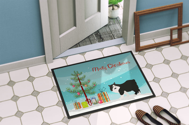 Cymric Cat Merry Christmas Doormat - 24x36 Decorative Floor Mat – Indoor/Outdoor Rug with Artistic Flair CK4599JMAT
